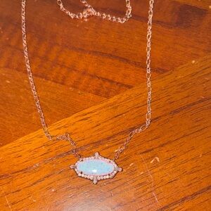 Rose Gold Necklace with Opal Pendant